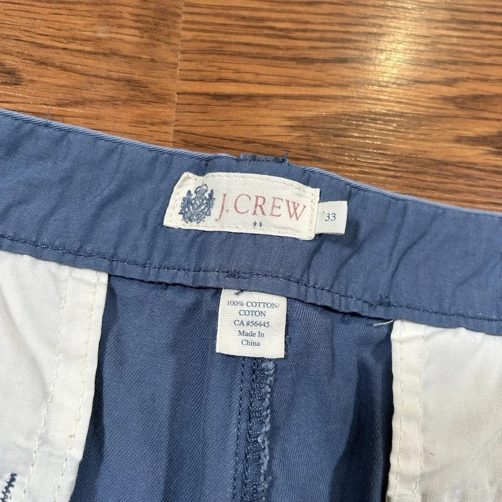 J.Crew Mens Blue Whale Embroidered Chino Shorts Size 33‎ Cotton Nautical Preppy